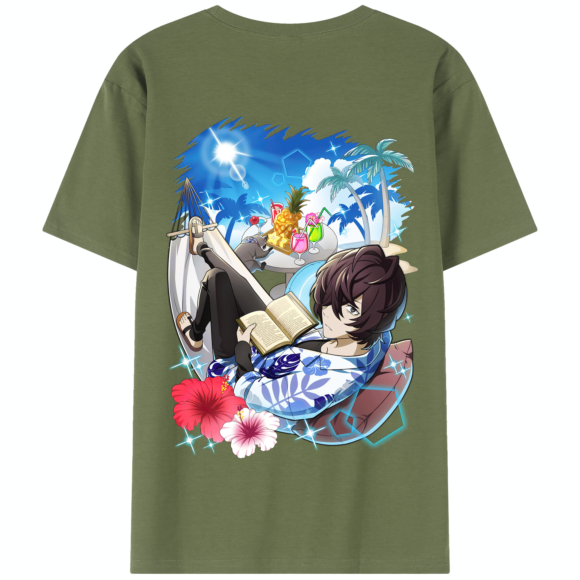 （画像用） 文豪ストレイドッグス Bungo Stray Dogs 綿100％半袖Tシャツ（背面プリント）